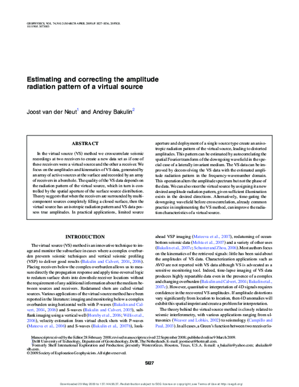 (PDF) Estimating and correcting the amplitude radiation pattern of a ...