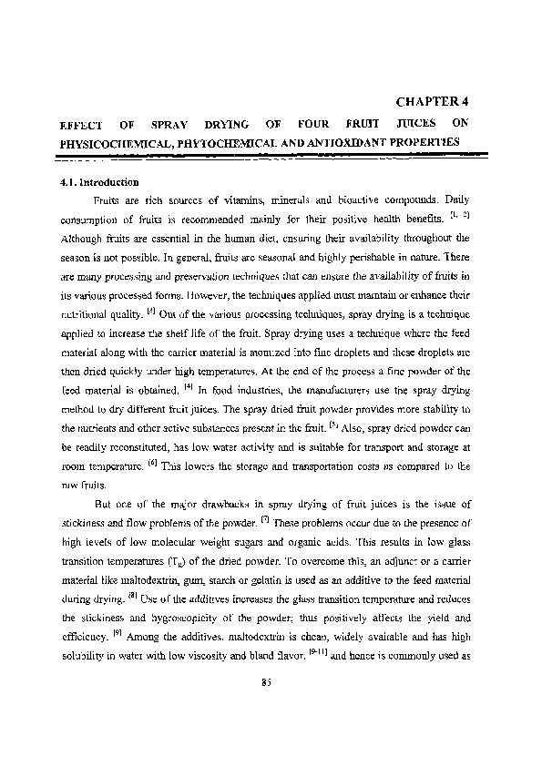 (PDF) Effect of Spray Drying of Four Fruit Juices on Physicochemical ...