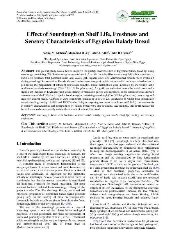 (PDF) 3945 of Sourdough on Shelf Life, Freshness and Sensory