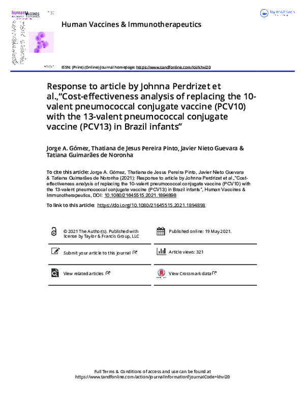 (PDF) Response to article by Johnna Perdrizet et al.,“Cost ...