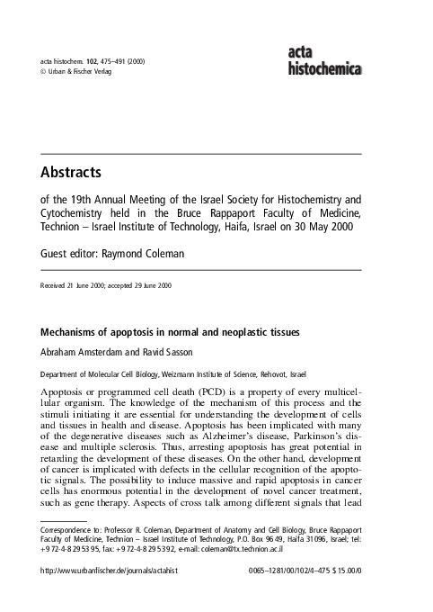 (PDF) Abstracts of the 19th Annual Meeting of the Israel Society for ...