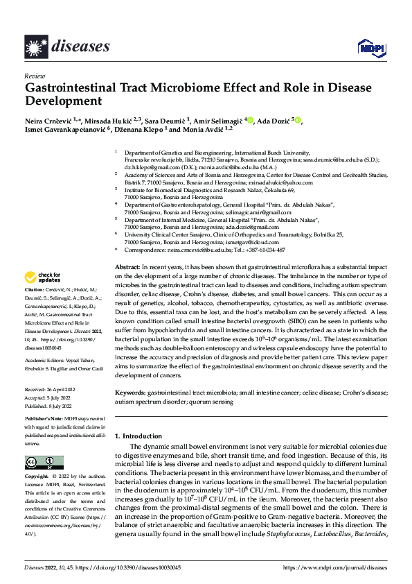 (PDF) Gastrointestinal Tract Microbiome Effect and Role in Disease ...