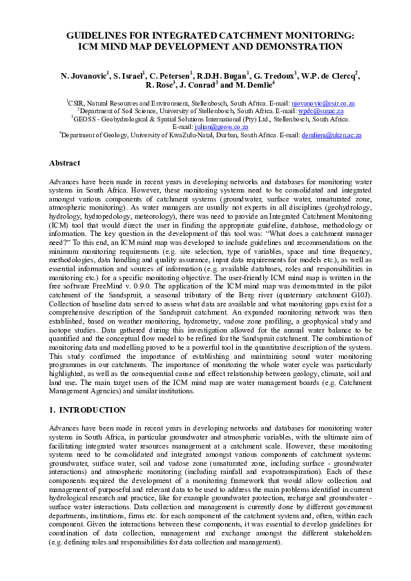 (PDF) Guidelines for integrated catchments monitoring: ICM mind map ...
