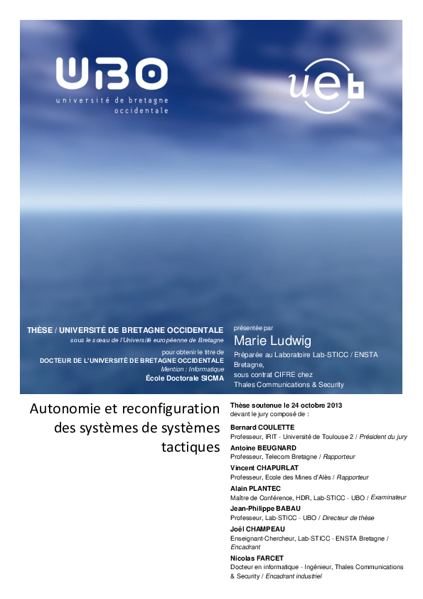 (PDF) Autonomie et reconfiguration des systèmes de systèmes tactiques