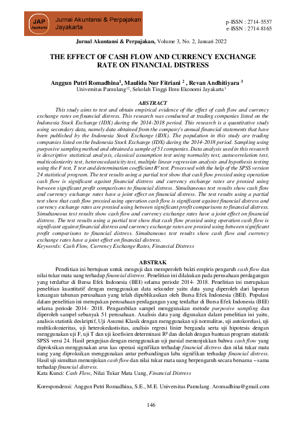 (PDF) The Effect of Cash Flow and Currency Exchange Rate on Financial ...