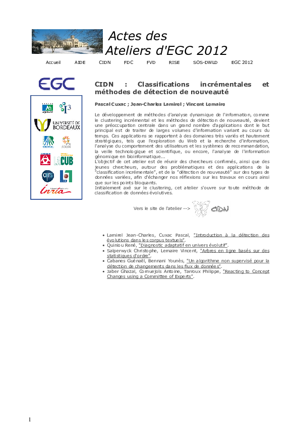 (PDF) CIDN : Classifications incrémentales et méthodes de détection de ...