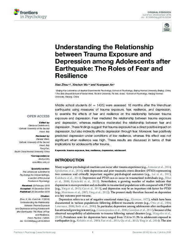 (PDF) Understanding the Relationship between Trauma Exposure and ...
