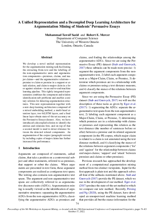 (PDF) A Unified Representation and a Decoupled Deep Learning ...