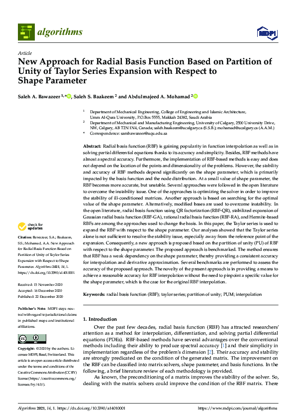 (PDF) New Approach for Radial Basis Function Based on Partition of ...