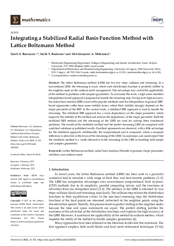 (PDF) Integrating a Stabilized Radial Basis Function Method with ...