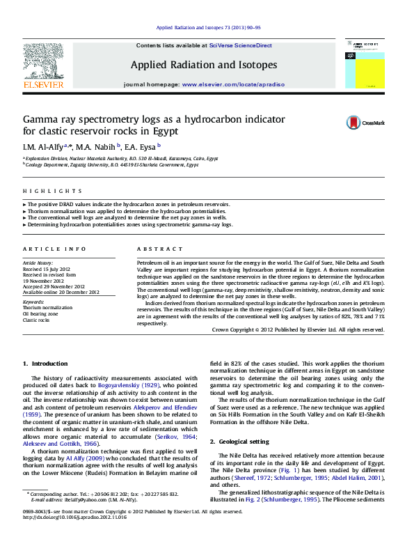 (PDF) Gamma ray spectrometry logs as a hydrocarbon indicator for ...
