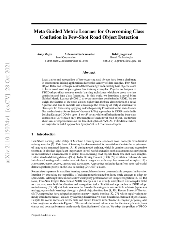 (PDF) Meta Guided Metric Learner for Overcoming Class Confusion in Few ...