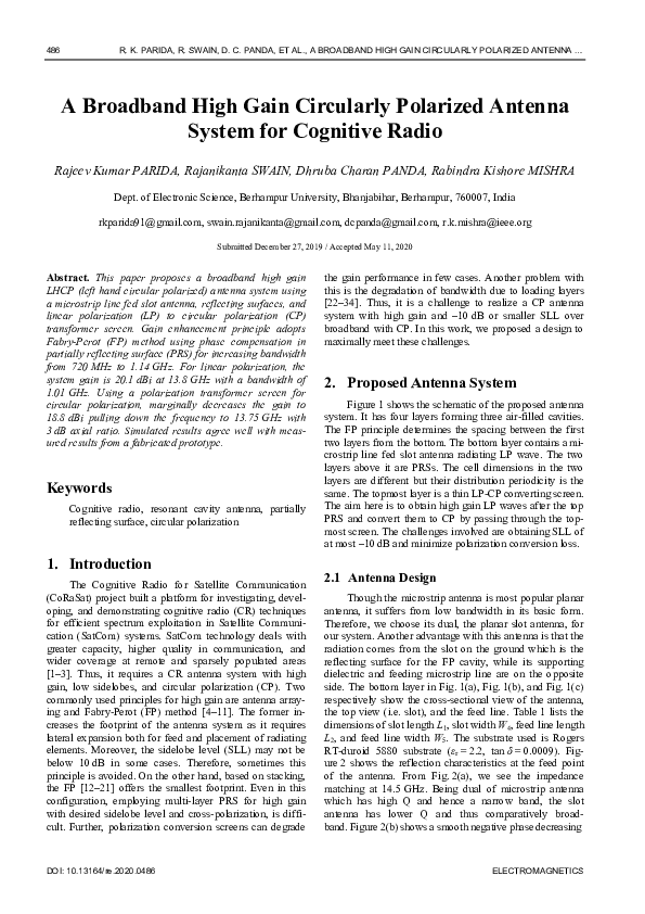 (PDF) A Broadband High Gain Circularly Polarized Antenna System for ...