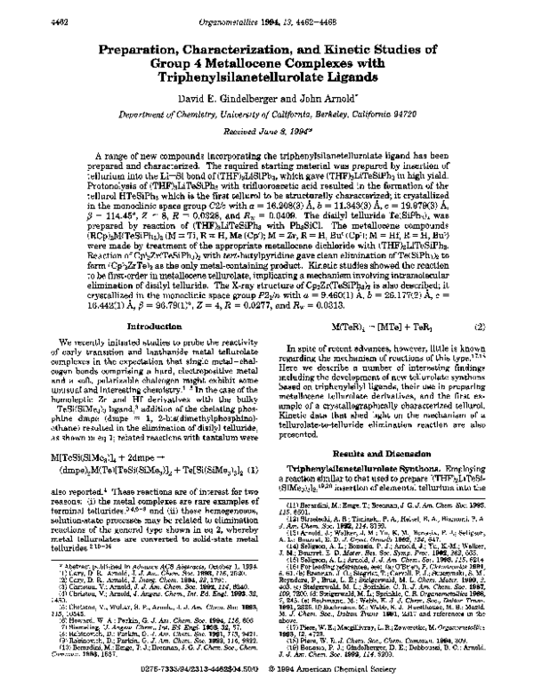 (PDF) Preparation, Characterization, and Kinetic Studies of Group 4 ...