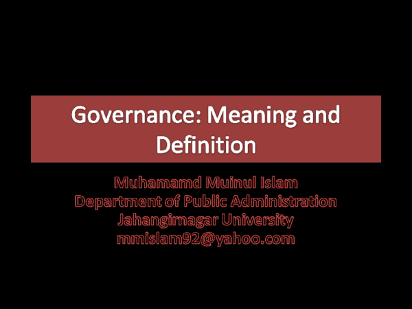 (PPT) Governance - Meaning and Definition 2