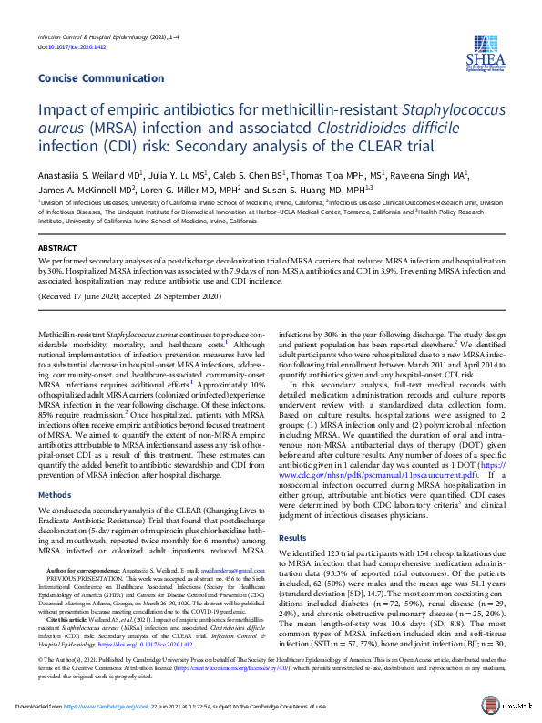 (PDF) Impact of empiric antibiotics for methicillin-resistant ...