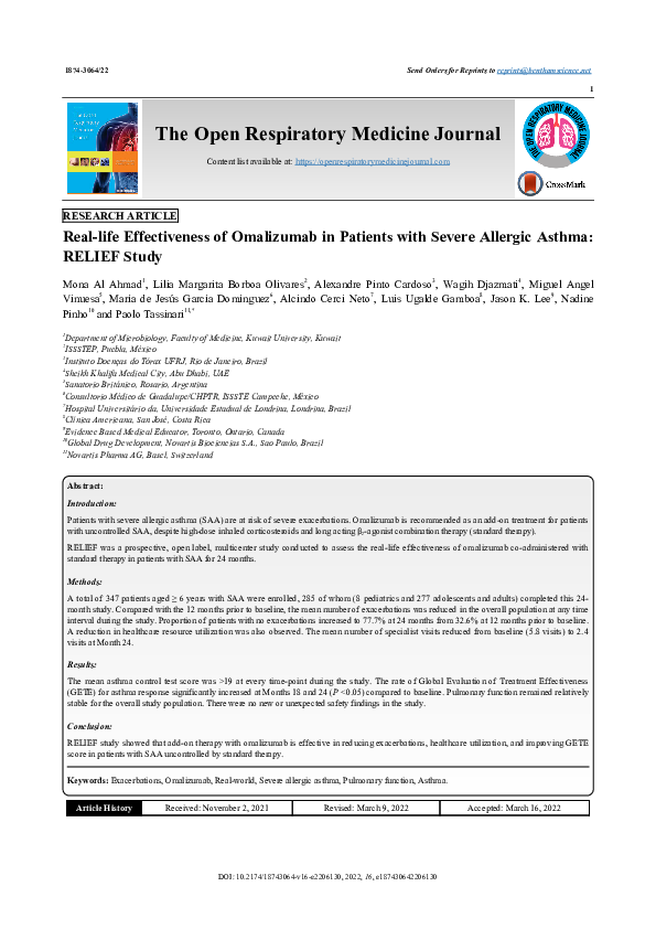 (PDF) Real-life Effectiveness of Omalizumab in Patients with Severe ...