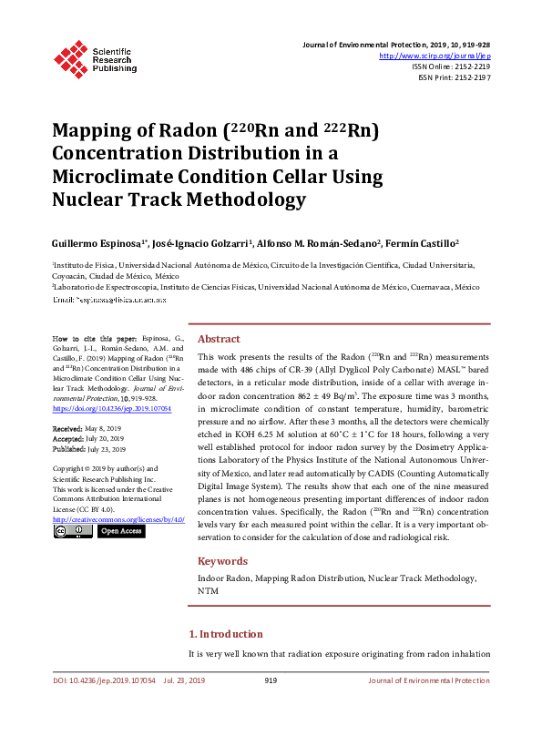 (PDF) Mapping of Radon (220Rn and 222Rn) Concentration Distribution in ...