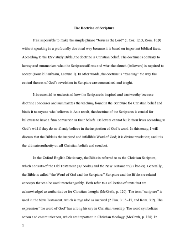 (DOC) The Doctrine of Scripture