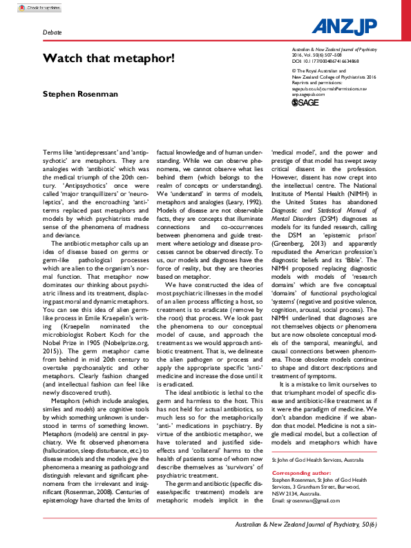 (PDF) Watch that metaphor!