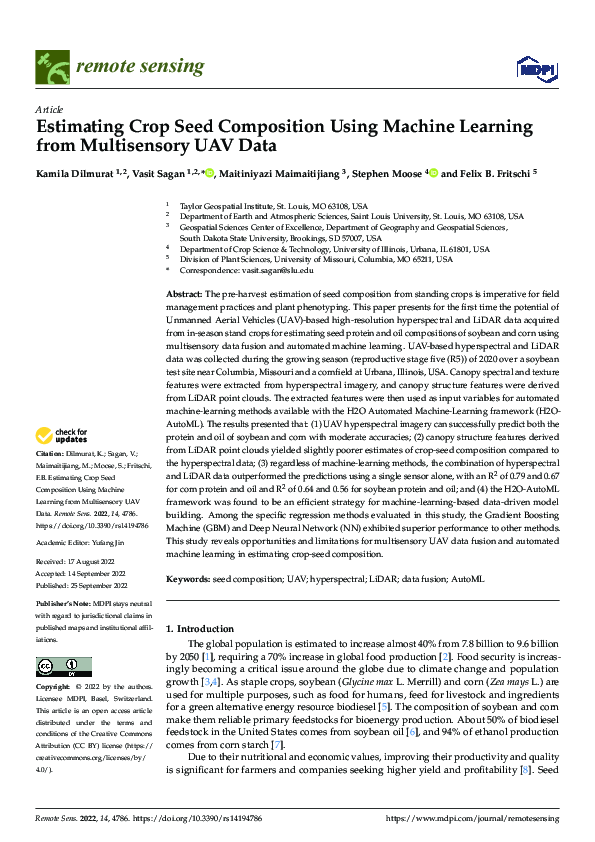 (PDF) Estimating Crop Seed Composition Using Machine Learning from ...