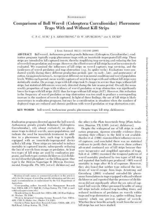 (PDF) Comparisons of Boll Weevil (Coleoptera: Curculionidae) Pheromone ...