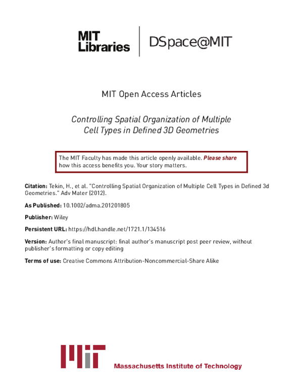 (PDF) Controlling Spatial Organization of Multiple Cell Types in ...