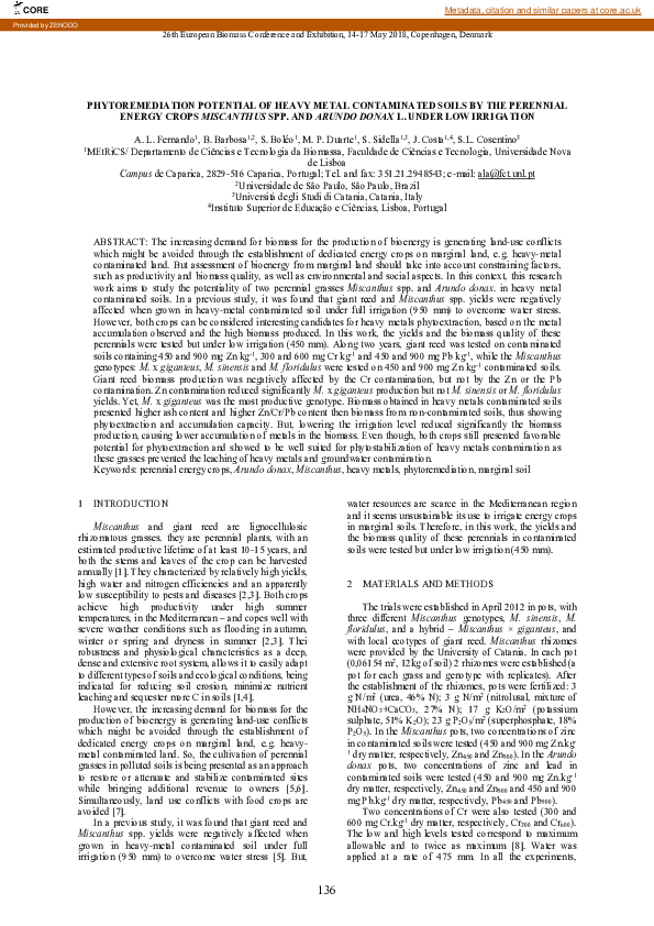(PDF) Phytoremediation Potential of Heavy Metal Contaminated Soils by ...