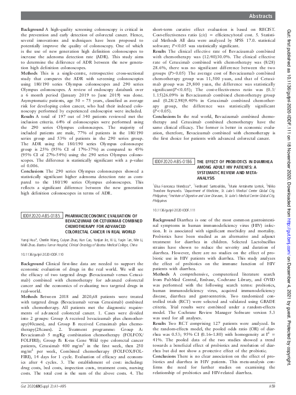 (PDF) IDDF2020ABS0186 The effect of probiotics in diarrhea among