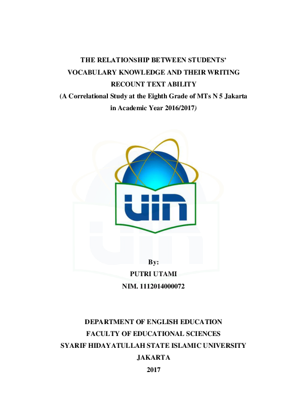 (PDF) The Relationship Between Students' Vocabulary Knowledge and Their ...