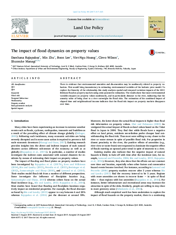 (PDF) The impact of flood dynamics on property values