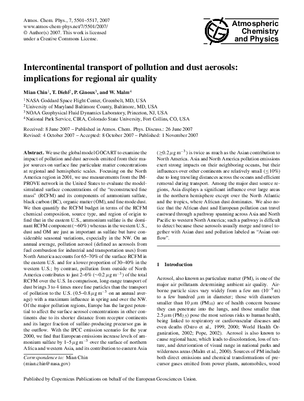 (PDF) Intercontinental transport of pollution and dust aerosols ...