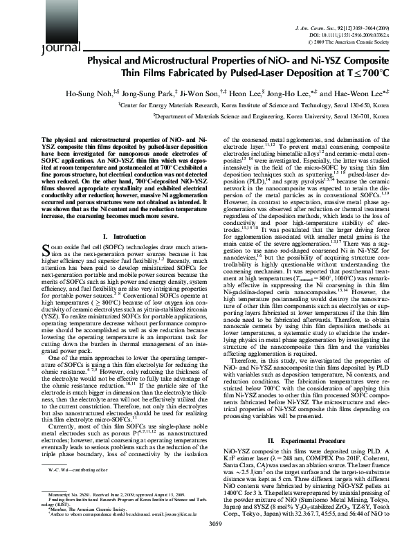 (PDF) Physical and Microstructural Properties of NiO- and Ni-YSZ ...