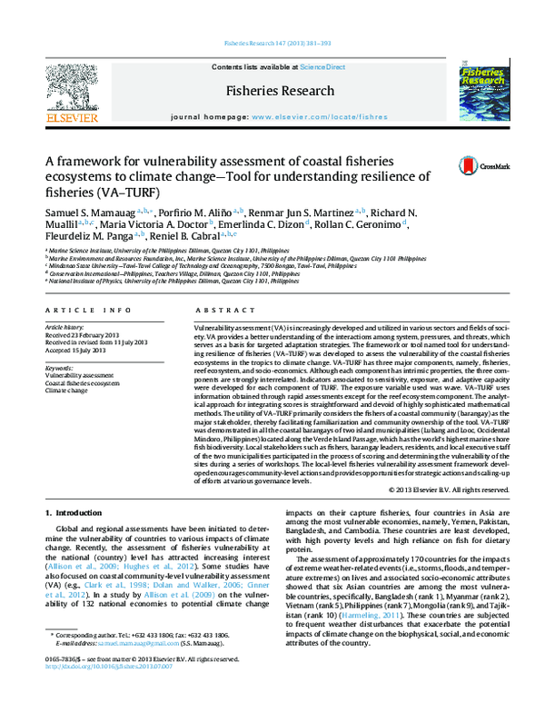(PDF) A framework for vulnerability assessment of coastal fisheries ...