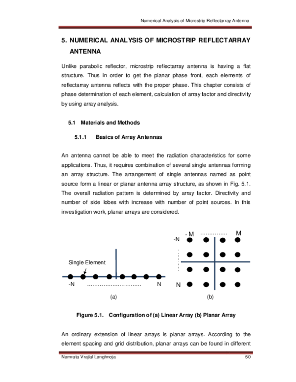 (PDF) Numerical Analysis of Microstrip Reflectarray Antenna