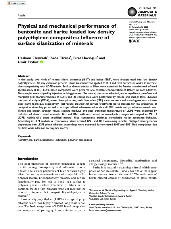 (PDF) Physical and mechanical performance of bentonite and barite ...