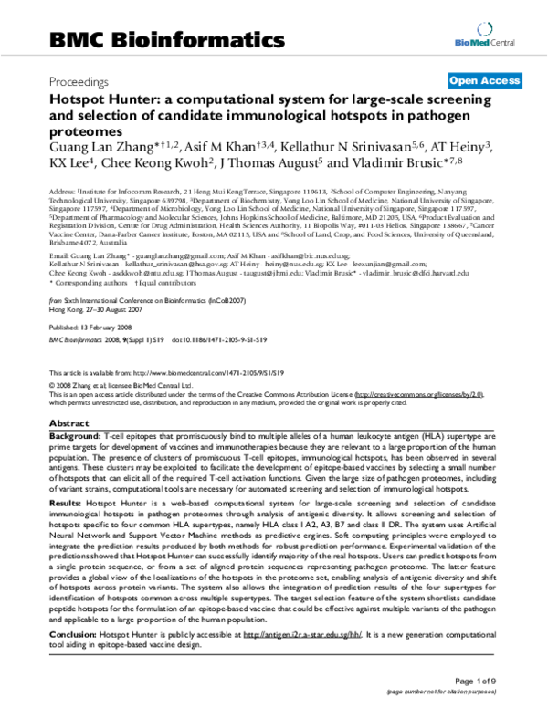 (PDF) Hotspot Hunter: a computational system for large-scale screening ...