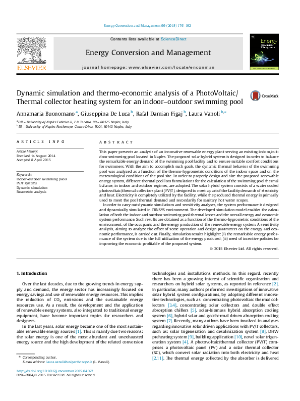 (PDF) Dynamic simulation and thermo-economic analysis of a PhotoVoltaic ...