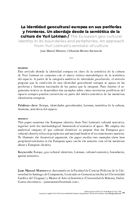 (PDF) La identidad geocultural europea en sus periferias y fronteras ...