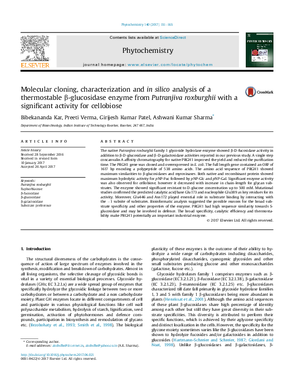 (PDF) Molecular cloning, characterization and in silico analysis of a ...