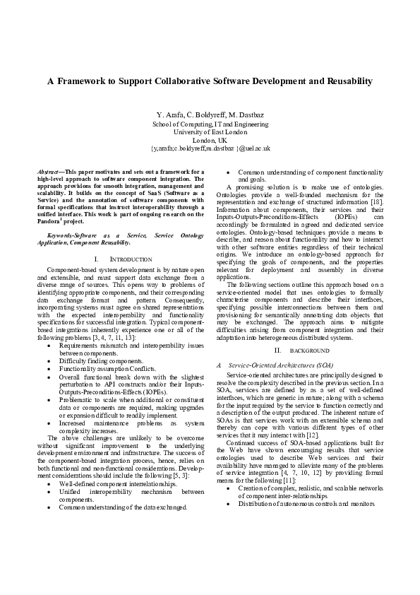 (PDF) A Framework to Support Collaborative Software Development and ...