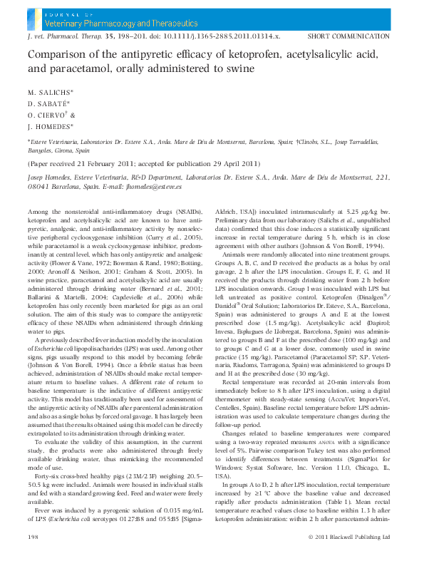 (PDF) Comparison of the antipyretic efficacy of ketoprofen ...