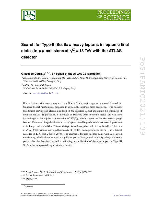 (PDF) Search for Type-III SeeSaw heavy leptons in leptonic final states ...