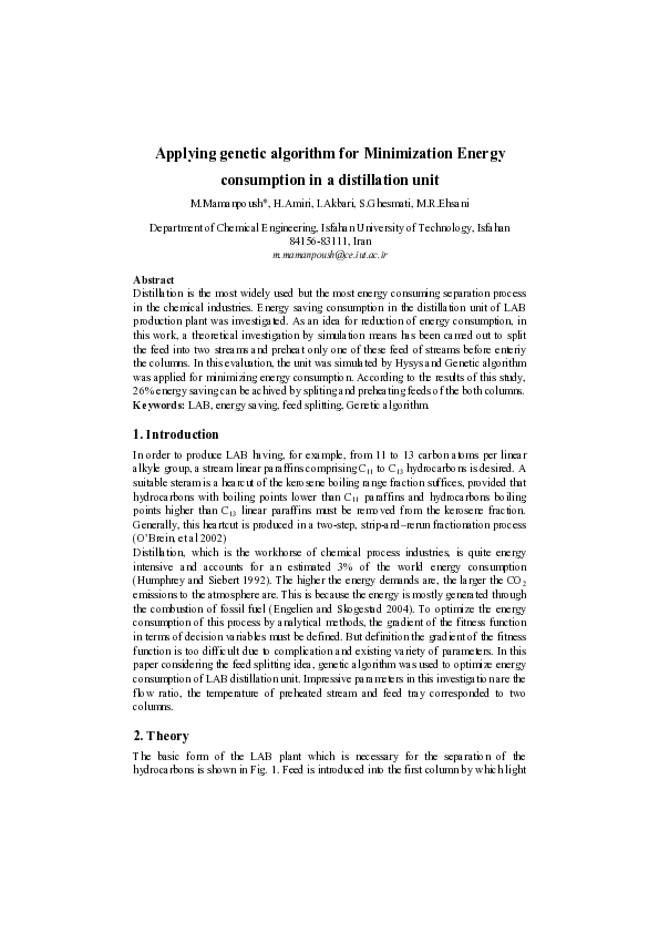 (PDF) Applying genetic algorithm for Minimization Energy consumption in ...