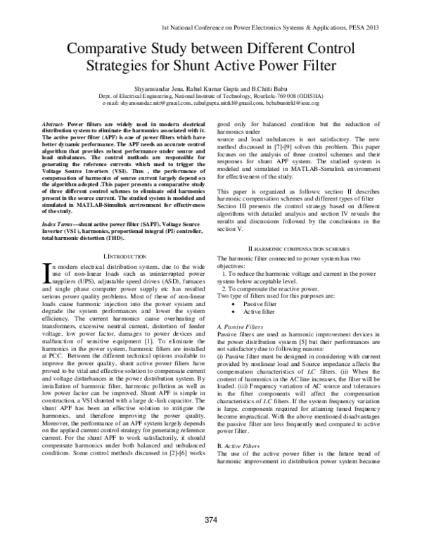 (PDF) Comparative Study between Different Control Strategies for Shunt ...