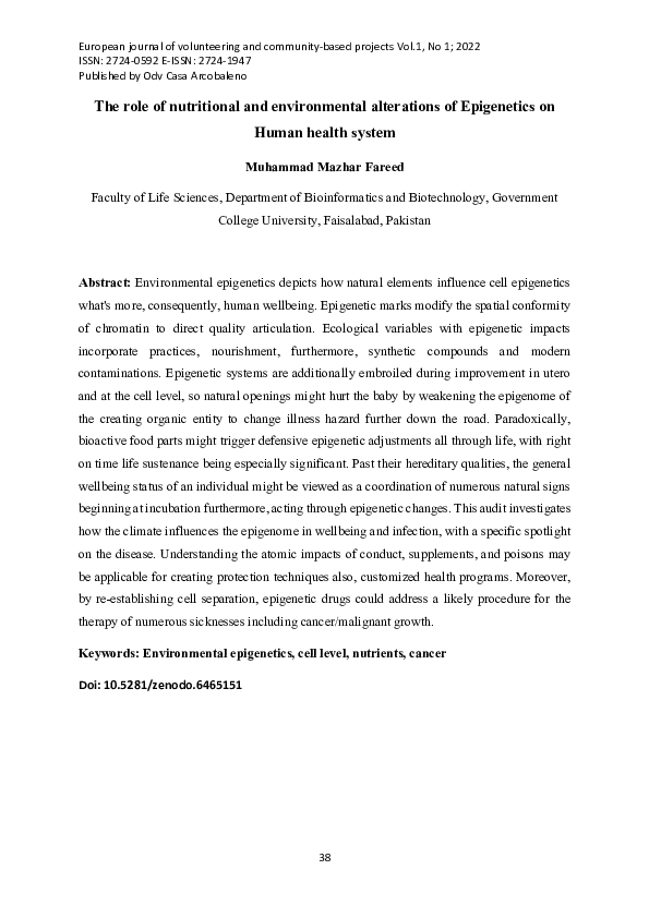 (PDF) The role of nutritional and environmental alterations of ...