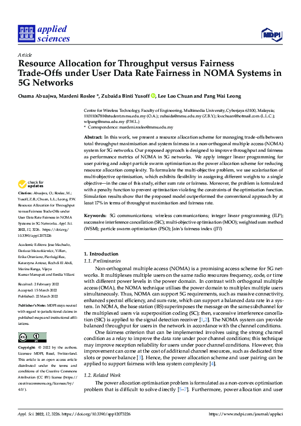 (PDF) Resource Allocation for Throughput versus Fairness Trade-Offs ...