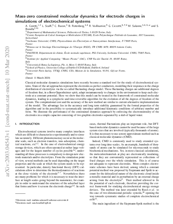 (PDF) Mass-zero constrained molecular dynamics for electrode charges in ...