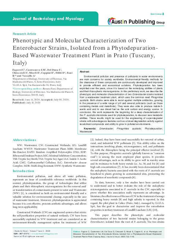 (PDF) Phenotypic and Molecular Characterization of Two Enterobacter ...