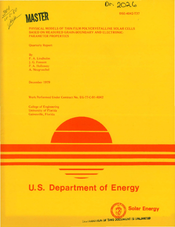 (PDF) Physical models of thin film polycrystalline solar cells based on ...
